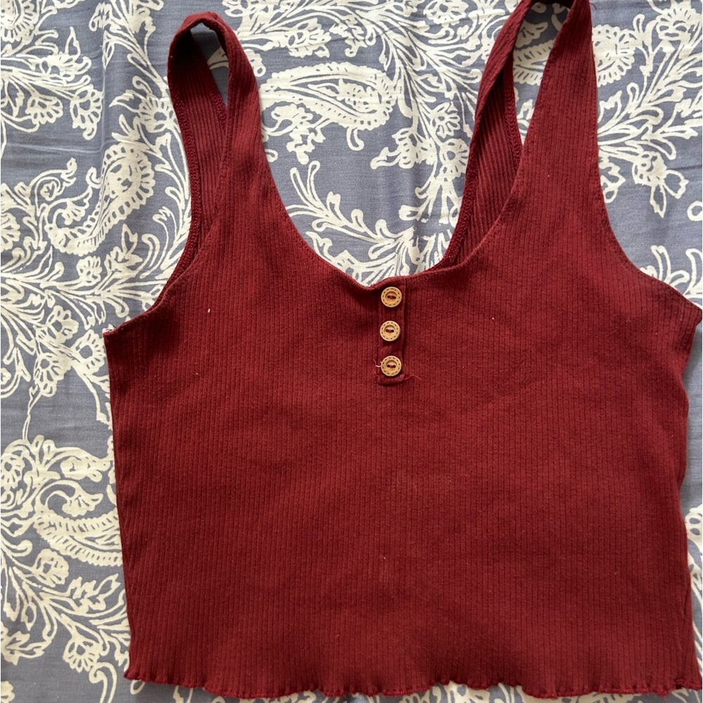 Garage robbed button down tank top